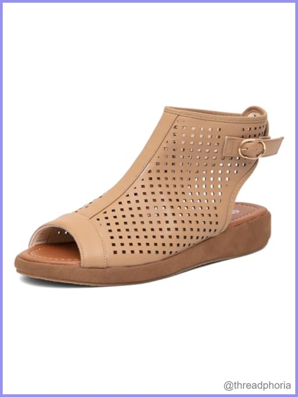 Women's Platform Wedge Sandals Slingback Cutout Peep Toe Ankle Strap